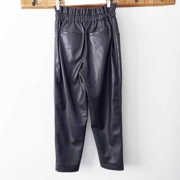 Madewell Vegan Leather Pull-On Paperbag Pants - Picture 6 of 14